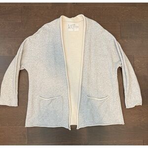 Frank & Eileen Light Gray Barbara Beach Cardigan Triple Fleece Cotton Large